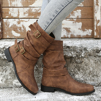 Women casual round headed knight boots - Thumbnail 3
