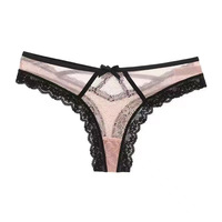 Girls Sexy Lace Transparent Thongs Women??s Underpants Thin Summer Hollow Out Panties Bow Briefs - Thumbnail 4