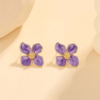 Vintage Metal Ear Stud Sweet Flower Stud Earrings For Women Girls - Thumbnail 6