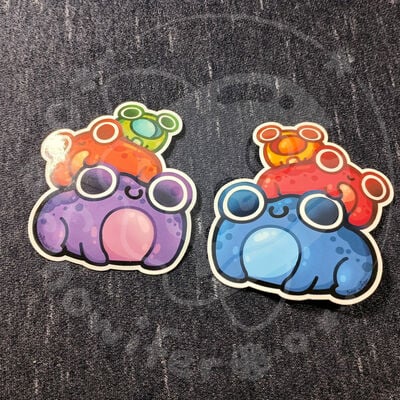 Primary and secondary frog stack stickers
