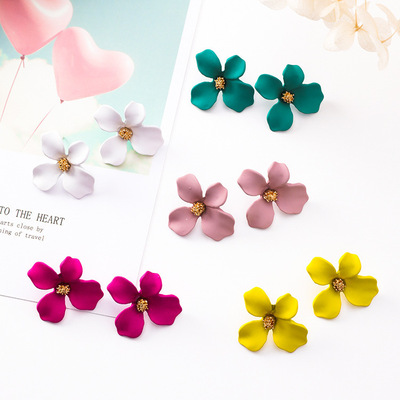 8 Colors Sweet Flower Earrings For Women
