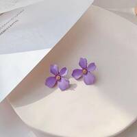 8 Colors Sweet Flower Earrings For Women - Thumbnail 2