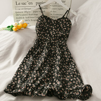 Retro Floral Suspender Dress - Thumbnail 1