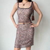 Sexy leopard print sling + hip skirt suit women's summer two-piece suit - Thumbnail 4