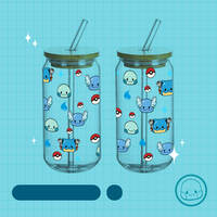 Poke lidded glass tumbler - Thumbnail 1