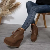 Lace-up Platform Ankle Boots - Thumbnail 2