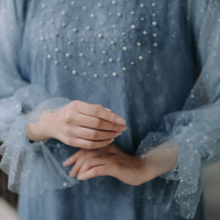Amara Tulle Dress - Luxury Tulle Sheer Dress, Modest tulle dress, Wedding party dress, modest graduation dress, Modest bridesmaid dress, - Thumbnail 3