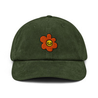 Sketchy Floral embroidered corduroy hat - Thumbnail 2