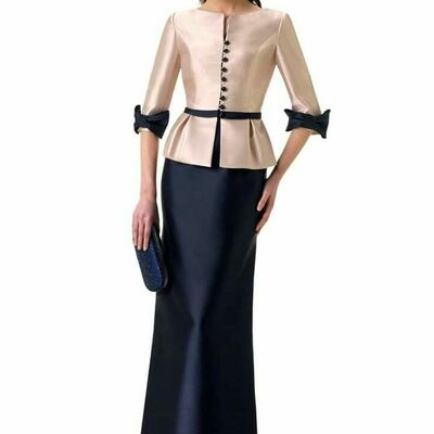 Elegant sheath satin with jacket mother of the bride/ groom dresses formal evening dress