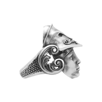 Solid Sterling Silver Greek Mythology Athena Ring - Thumbnail 2
