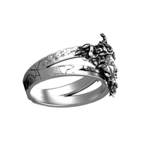 Solid Sterling Silver Greek Mythology Medusa Gorgon Ring - Thumbnail 2