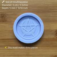 Pentacle Crescent Moon Silicone Mold - Thumbnail 1