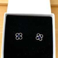 BOXED GIFT/925 Sapphire (Lab Created) Stud Earrings/Daisy Sapphire Studs/Sapphire Jewellery/Sapphire Jewelry/Sapphire Jewelery/September Birthstone - Thumbnail 6