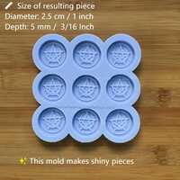 1" Pentacle Crescent Moon Silicone Mold - Thumbnail 1