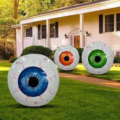 Halloween eyeball balloon – 22" scary inflatable aluminum balloon with bloodshot design