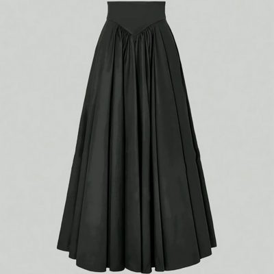 Elegant black high waist maxi skirt