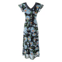 Retro fresh casual small flying sleeve dress - Thumbnail 1