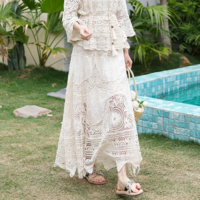 Boho Vintage-Inspired High Waist Maxi Skirt for Women - Thumbnail 1