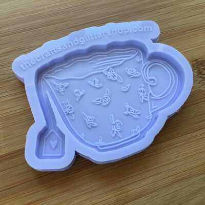 Vintage floral teacup silicone mold