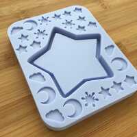 Star Shaker with bits Silicone Mold - Thumbnail 2