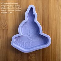 Dark Academia Skull Silicone Mold - Thumbnail 1
