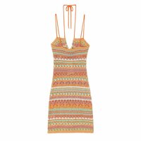 Stylish Knitted Mini Dress - Thumbnail 1