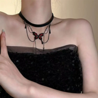 Black Butterfly Gothic Punk Statement Jewelry - Thumbnail 4