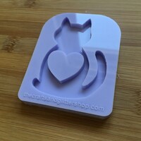 Cat hollow heart Silicone Mold - Thumbnail 3
