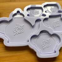 Vintage High Tea Floral Set Silicone Mold - Thumbnail 3