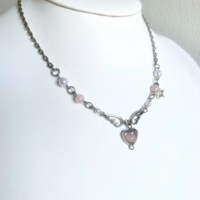 Cute Star and Heart Necklace with Wings Pendant - Thumbnail 3