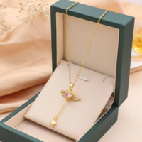 Kawaii Cupid Angel Wings Pendant Necklace - Thumbnail 1