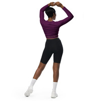 Faith First Long-Sleeve Crop Top Plum Gold Edition | Chayilpreneur Activewear  - Thumbnail 6