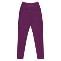 Faith First High-Waisted Pocket Leggings  Plum Gold Edition | Chayilpreneur Activewear - Thumbnail 5