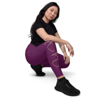 Faith First High-Waisted Pocket Leggings  Plum Gold Edition | Chayilpreneur Activewear - Thumbnail 6