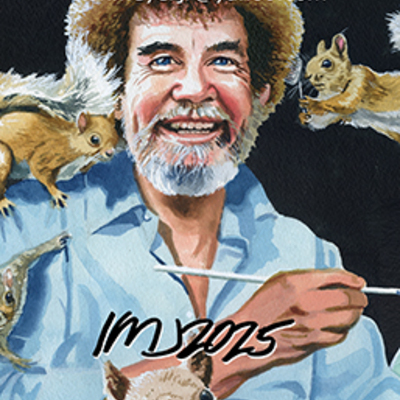 Custom card sleeves good vibes only (bob ross)