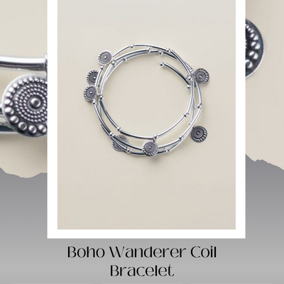 Boho wanderer coil bracelet