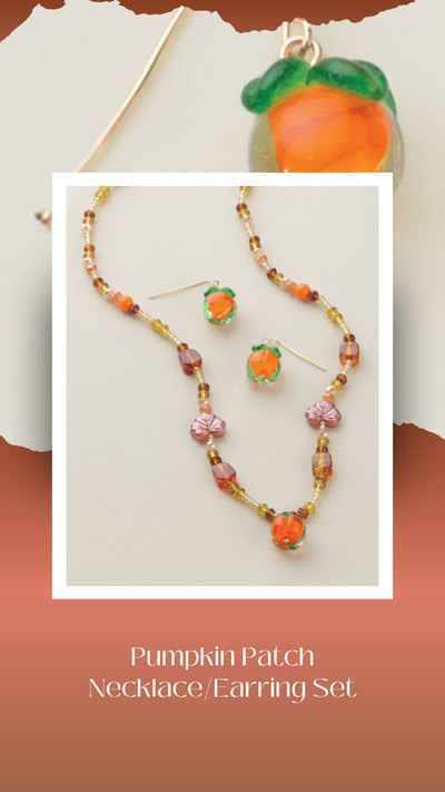 Pumpkin Patch Necklace and Earring Set