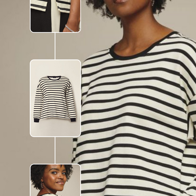 Striped sweatshirt - Thumbnail 1