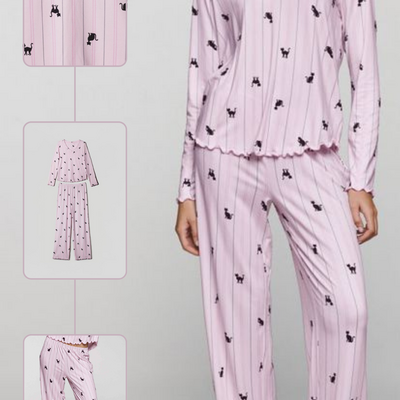 Cat print pj set - final sale