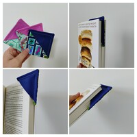 Corner Bookmark- Gold Pink Floral - Thumbnail 1