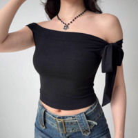 Sexy Slim Fit T-shirt with Straps and Neckline - Thumbnail 4
