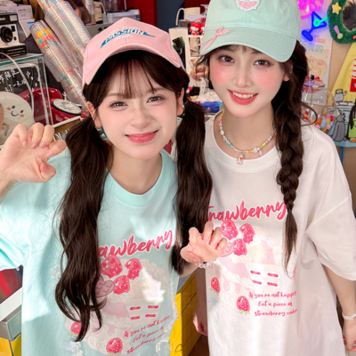 Cute cake lace patchwork antibacterial t-shirt