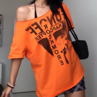 Distressed Print Loose Fit Short Sleeve T-Shirt - Thumbnail 1