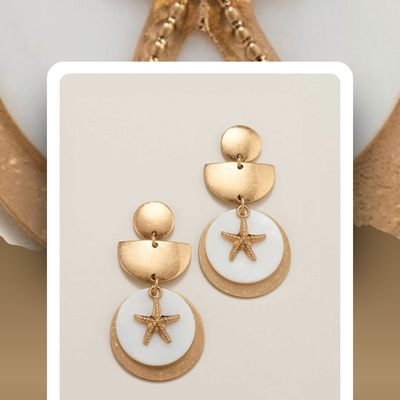 Seaside starfish charm drop earrings - Thumbnail 5