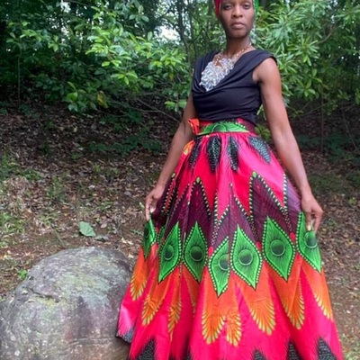 Pink peacock skirt