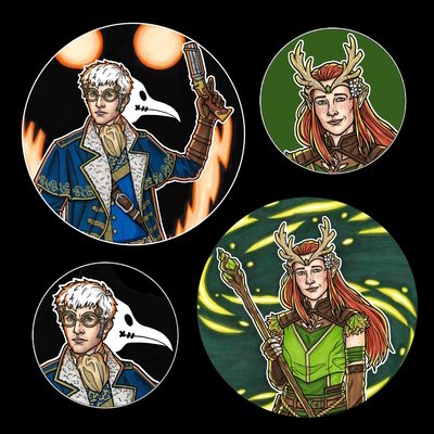Vox Machina Button Badges