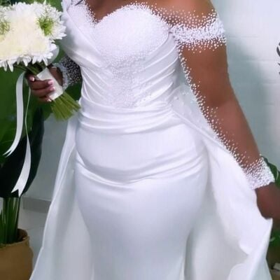Luxury wedding dress, mermaid afrcian girls beading crystals bridal dress bridal gown - Thumbnail 1