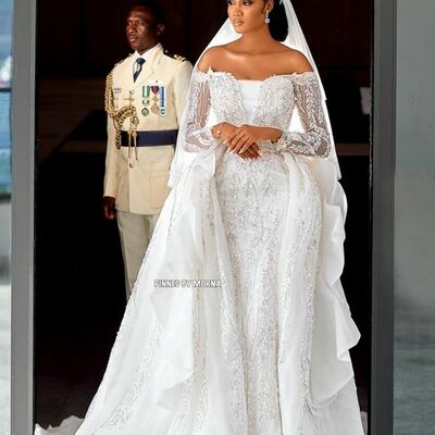 Luxury wedding dress, mermaid african girls bridal dress bridal gown - Thumbnail 1