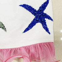 Women Fashion Runway Mini Dress Starfish Shell Crab Print Tassel Hem Sleeveless Tank Strap Dresses - Thumbnail 8