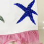 Women Fashion Runway Mini Dress Starfish Shell Crab Print Tassel Hem Sleeveless Tank Strap Dresses-4